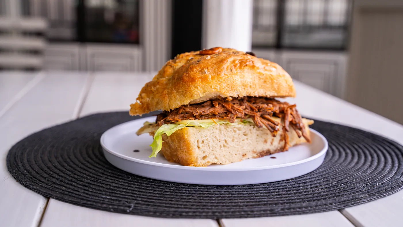 Sándwich de pan focaccia de Florentina
